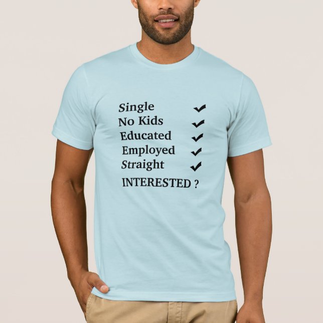 Camiseta Solo, nunca casado, ningunos niños, Employedand (Anverso)
