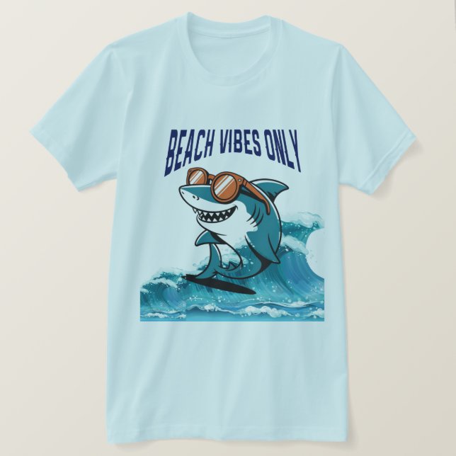 Camiseta Solo para Beach Vibes - Guay Shark con gafas de so (Anverso del diseño)