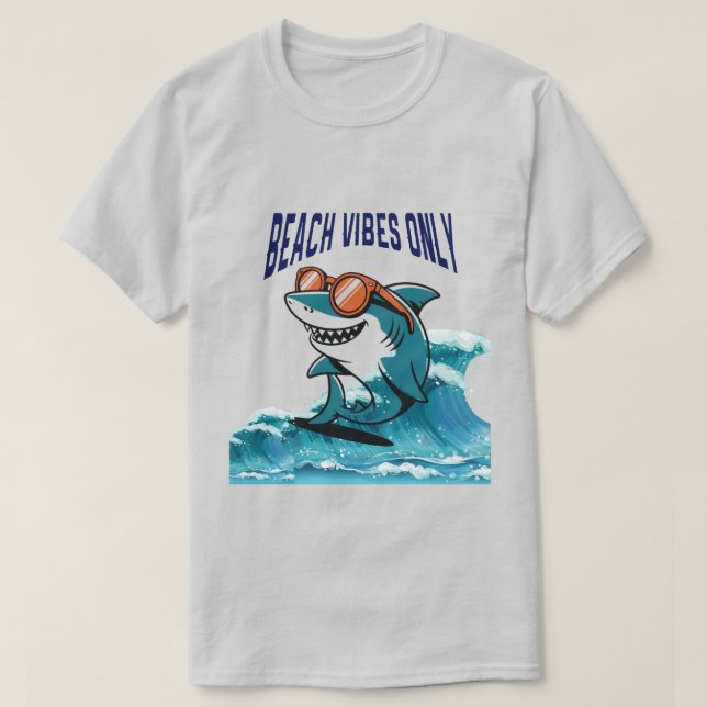 Camiseta Solo para Beach Vibes - Guay Shark con gafas de so (Diseño del anverso)