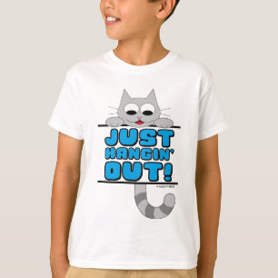 Camiseta ¡SÓLO PASANDO EL RATO! Gato de Dibujos Animados Li