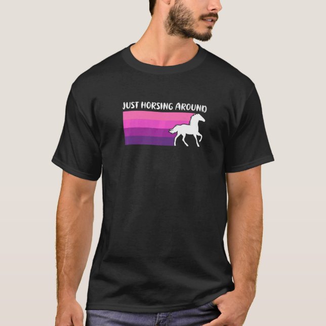 Camiseta Solo paseos a caballo por un divertido caballo mon (Anverso)