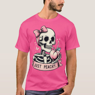 Camiseta Sólo Peachy Funny Skeleton Mujeres Fruta de Verano