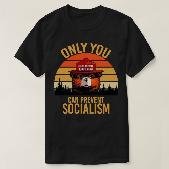 Camiseta sólo que se puede evitar el socialismo (Diseño del anverso)