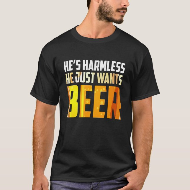 Camiseta Sólo Quiere Beber Beer Beer Beer Beer Beer Beer Be (Anverso)