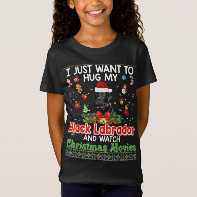 Camiseta Solo Quiero Abrazarme De Mi Perro Negro Labrador Y (Anverso)