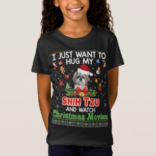 Camiseta Solo Quiero Abrazarme De Mi Perro Shih Tzu Y Mirar