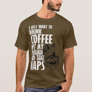 Camiseta Solo quiero beber café Mascota Pomeranian y Nap