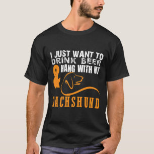 Camiseta Solo Quiero Beber Cerveza Con Dachshund