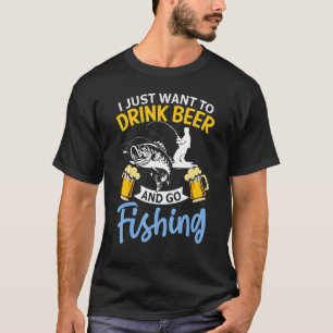 Camiseta Solo Quiero Beber Cerveza Ir Pescar Pescador