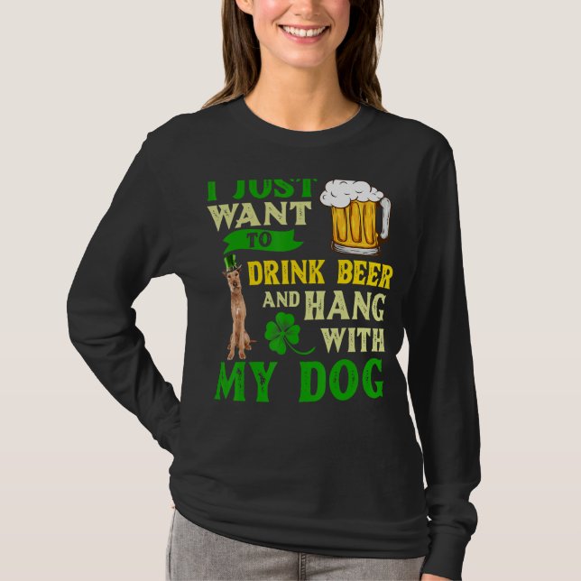 Camiseta Solo Quiero Beber Cerveza Y Aguantar Con Mi Irland (Anverso)