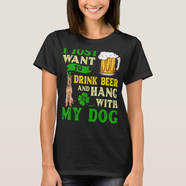 Camiseta Solo Quiero Beber Cerveza Y Aguantar Con Mi Irland (Anverso)