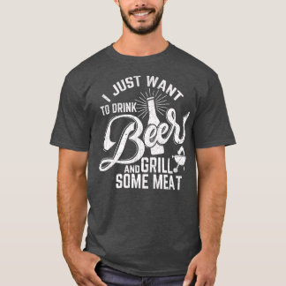 Camiseta Solo quiero beber cerveza y carne a la parrilla di
