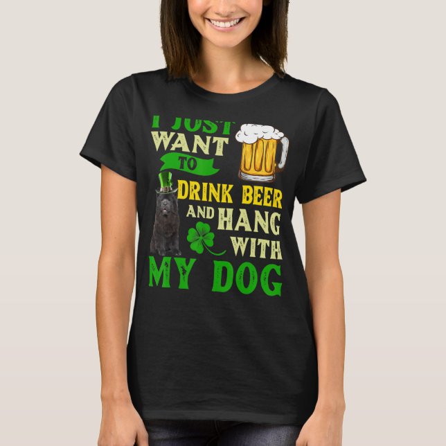 Camiseta Solo Quiero Beber Cerveza Y Colgar Con Mi Chow Ch (Anverso)