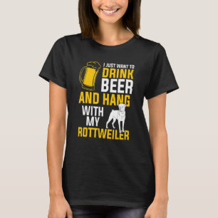 Camiseta Solo Quiero Beber Cerveza Y Colgar Con Mi Rottwei