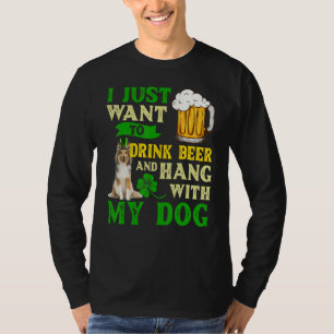 Camiseta Solo Quiero Beber Cerveza Y Colgar Con Mi Shetlan