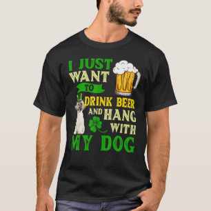 Camiseta Solo Quiero Beber Cerveza Y Colgar Con Mi Shih Tz