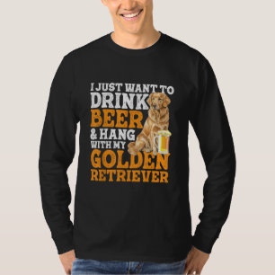 Camiseta Solo Quiero Beber Cerveza Y Colgar Con Retri Dorad