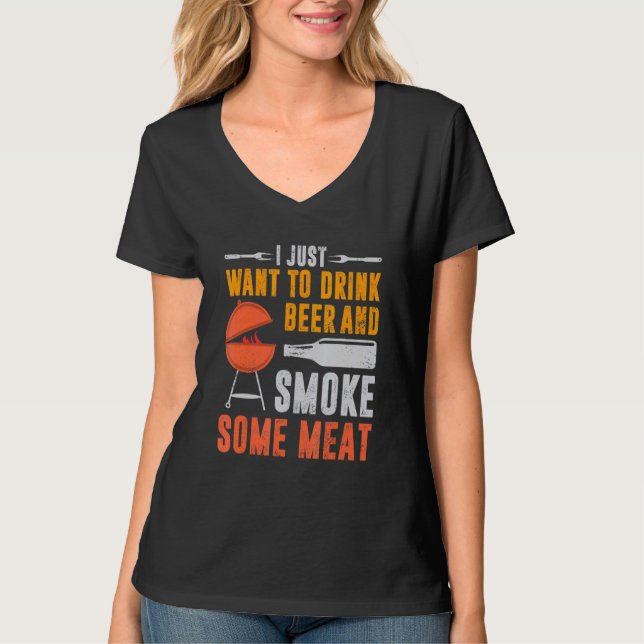 Camiseta Solo Quiero Beber Cerveza Y Fumar Un Poco De Barba (Anverso)