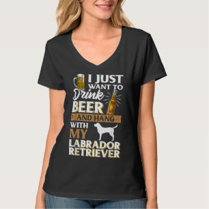 Camiseta Solo Quiero Beber Cerveza Y Mascota Mi Retro De La