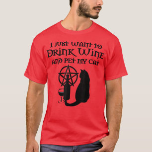 Camiseta Solo Quiero Beber Vino Y Mascota Mi Ch De Gato De 
