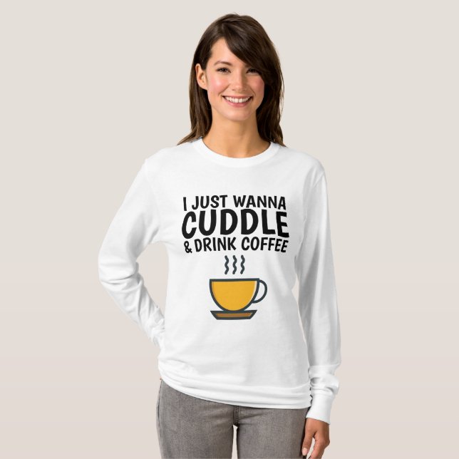 CAMISETA SOLO QUIERO CÓDTELES Y CAFÉ BEBIDO (Anverso completo)