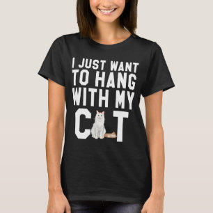 Camiseta Solo Quiero Colgar Con Mi Gato De Van Turco