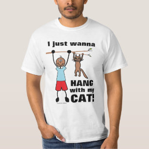 Camiseta ¡Solo Quiero Colgar Con Mi Gato! Graciosa camiset