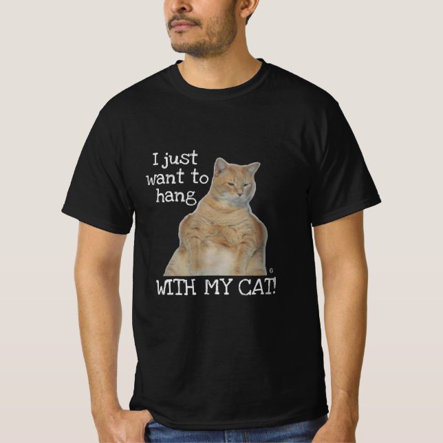 Camiseta ¡Solo quiero colgar con mi gato! Manx Cat (Anverso)