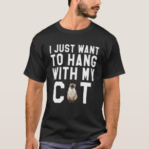 Camiseta Solo Quiero Colgar Con Mi Gato Siamés