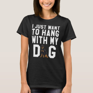 Camiseta Solo Quiero Colgar Con Mi Perro Rottweiler 54