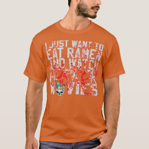 Camiseta Solo Quiero Comer Ramen Y Ver Películas De Horror 