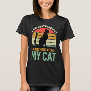 Camiseta Solo quiero entrenar y colgar con mi retro de gato