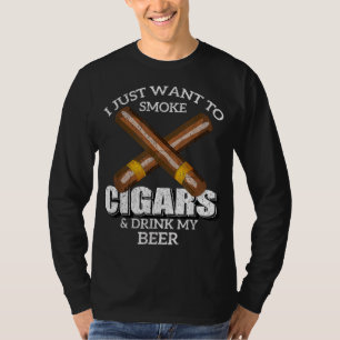 Camiseta Solo quiero fumar cigarrillos y beber mi barra de 