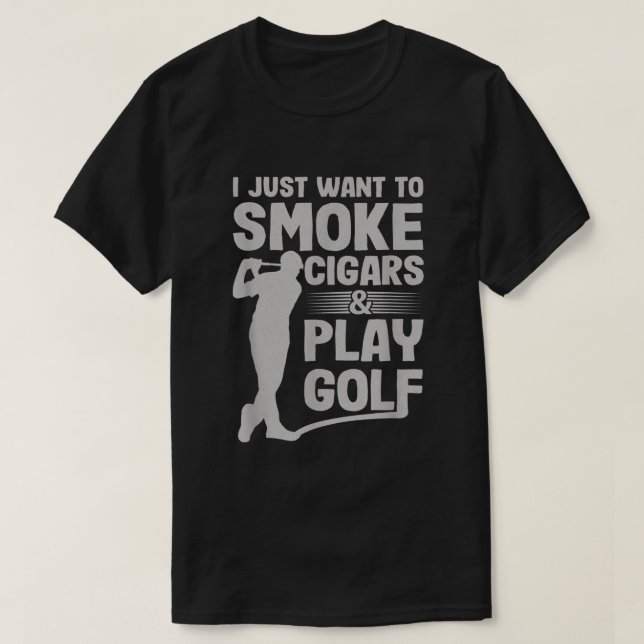 Camiseta Solo quiero fumar cigarrillos y jugar al golf Diab (Diseño del anverso)
