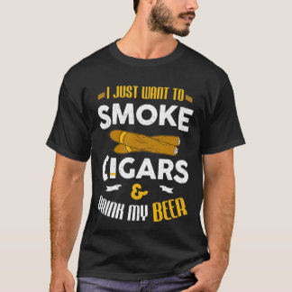 Camiseta Solo Quiero Fumar Cigarros Y Beber Mi Cerveza