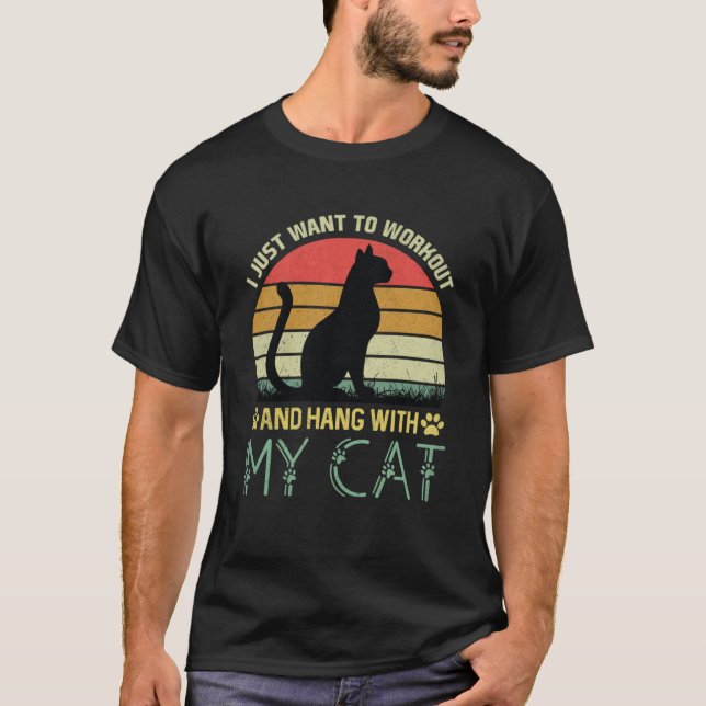 Camiseta Solo Quiero Hacer Un Colgado Con Mi Gato Fitness (Anverso)