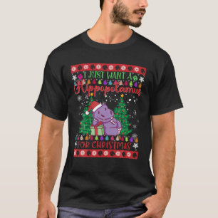 Camiseta Solo quiero hipopótamo para Navidades navidad