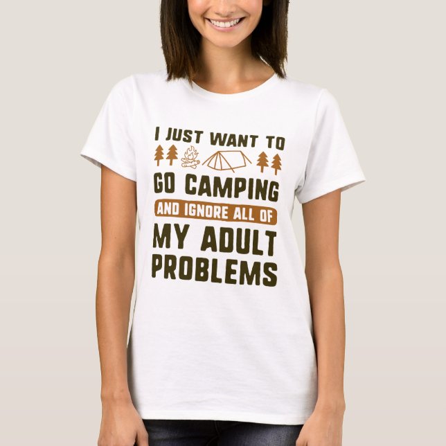 Camiseta Solo Quiero Ir A Camping (Anverso)
