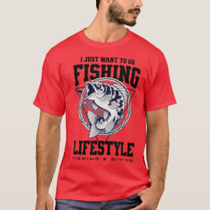 Camiseta Solo Quiero Ir A Pescar La Pesca Graciosa Vintage 
