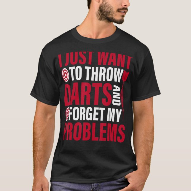 Camiseta Solo Quiero Lanzar Darts Dart Throwing Player (Anverso)