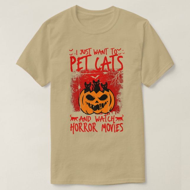 Camiseta Solo quiero Mascotas de gatos viendo películas de  (Diseño del anverso)