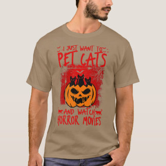 Camiseta Solo quiero Mascotas de gatos viendo películas de