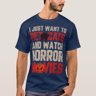 Camiseta Solo Quiero Mascotas De Gatos Y Ver Películas De H