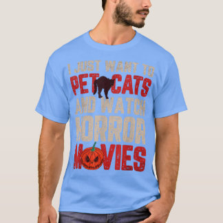 Camiseta Solo Quiero Mascotas De Gatos Y Ver Películas De H