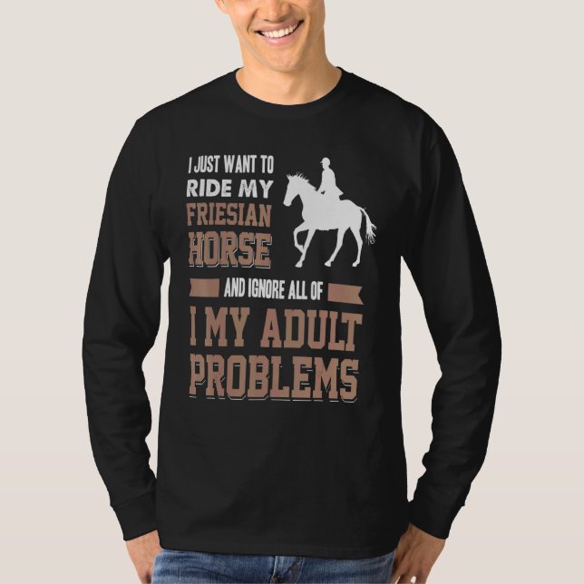 Camiseta Solo Quiero Montar Mi Caballo Priesiano Mi Adulto  (Anverso)