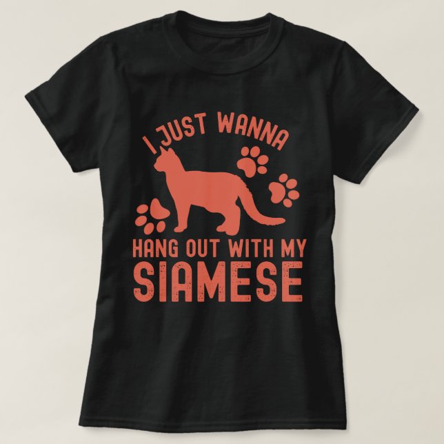 Camiseta Solo quiero pasar el rato con mi siamesa (Diseño del anverso)