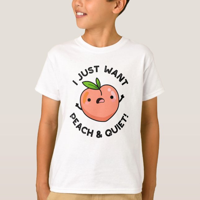 Camiseta Solo Quiero Peach Y Cálido Pun De Fruta Gracioso (Anverso)