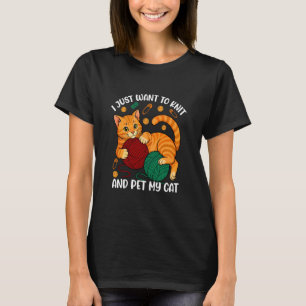 Camiseta Solo Quiero Tejer Y Acariciar A Mi Gato
