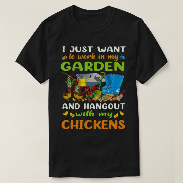 Camiseta Solo Quiero Trabajar En Mi Jardín Y Aguantarme Con (Diseño del anverso)