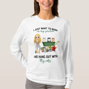 Camiseta Solo Quiero Trabajar En Mi Jardín Y Hangout Con